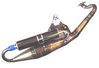 DMP Uitlaat compleet reverse Minarelli horizontaal blank/carbon 