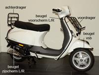 DMP Sierbeugel set compleet vespa lx zwart mat 