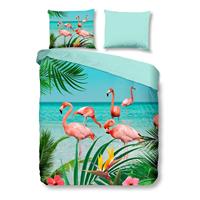 pure dekbedovertrek Flamingo - multikleur - 200x200/220 cm