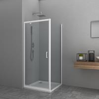 Vaste Zijwand  Happy 90x185 cm 4 mm Helder Glas Wit 