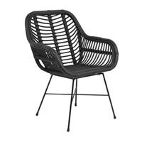 Beliani Wicker stoel zwart CANORA