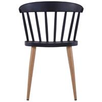 Eetkamerstoelen 4 st kunststof staal zwart