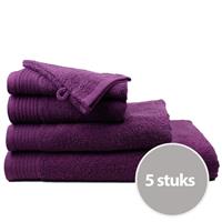 The One Towelling The One Handdoek Voordeelpakket 450 gram 50x100 cm Plum(5 stuks)