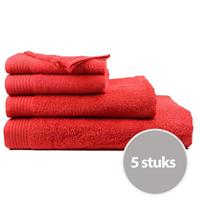 The One Towelling The One Handdoek Voordeelpakket 450 gram 50x100 cm Rood (5 stuks)