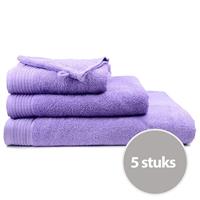 The One Towelling The One Handdoek Voordeelpakket 450 gram 50x100 cm Paars (5 stuks)