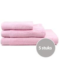 The One Towelling The One Handdoek Voordeelpakket 450 gram 50x100 cm Zacht Roze (5 stuks)