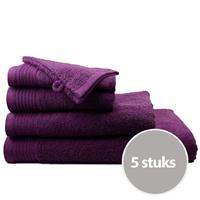 The One Towelling The One Handdoek Deluxe Voordeelpakket 50x100 550 gr Plum (5 stuks)