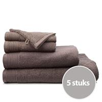 The One Towelling The One Handdoek Deluxe Voordeelpakket 50x100 550 gr Taupe (5 stuks)