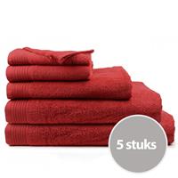 The One Towelling The One Handdoek Deluxe Voordeelpakket 50x100 550 gr Burgundy (5 stuks)