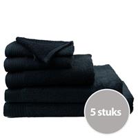 The One Towelling The One Badhanddoek Deluxe Voordeelpakket 70x140 550 gram Zwart (5 stuks)