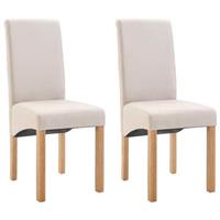 VidaXL Eetkamerstoelen 2 st stof crème