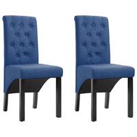 VidaXL Eetkamerstoelen 2 st stof blauw