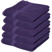 Towelcity 5x Luxe handdoeken paars 50 x 90 cm 550 grams Paars