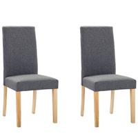 Beliani Eetkamerstoelen set van 2 grijs BROADWAY