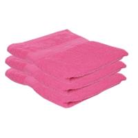 Jassz 3x Voordelige handdoeken fuchsia roze 50 x 100 cm 420 grams Fuchsia