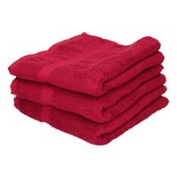 Jassz 3x Voordelige badhanddoeken rood 70 x 140 cm 420 grams Rood