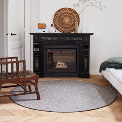EVA Interior Rond vloerkleed wollen Antraciet - Cobble Stone Zwart,Antraciet - Rond 200 Ø - (L)