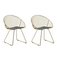 Beliani Eetkamerstoelen metaal goud set van 2 AURORA