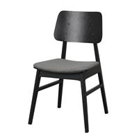 Nordiq Nagano chair - Zwart houten eetkamerstoel - Grijze ztting