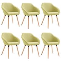 VidaXL Eetkamerstoelen 6 st stof groen