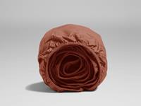 Yumeko Hoeslaken percal rusty red 90x200x30