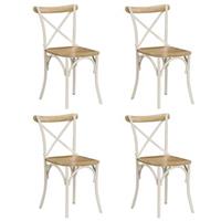VidaXL Kruisstoelen 4 st massief mangohout wit