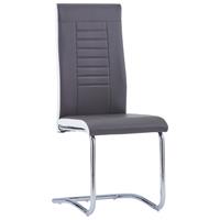 Eetkamerstoelen 4 st kunstleer grijs