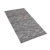 Beliani TERMAL Vloerkleed Zwart Katoen 80 x 150 cm