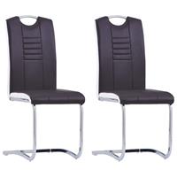 VidaXL Eetkamerstoelen 2 st kunstleer bruin