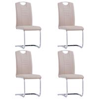 VidaXL Eetkamerstoelen 4 st kunstleer cappuccino