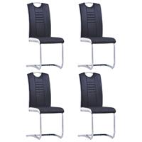 VidaXL Eetkamerstoelen 4 st kunstleer zwart