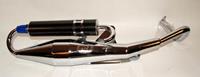 DMP Uitlaat compleet rev. china 4t/gy6 12 inch chroom/carbon 