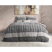 dreamhousebedding Flanellen Dekbedovertrek Elin - Eenpersoons (140x200 cm) - Grijs - Dessin: Patroon - DreamHouse Bedding - 