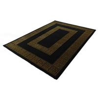 Merinos Neoklassieke Vloerkleed Craft Deluxe 23402-975 Zwart-Goud-80 x 150 cm