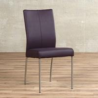 ShopX Leren eetkamerstoel comfort, paars leer, paarse keukenstoelen