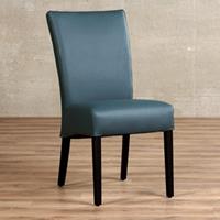 ShopX Leren eetkamerstoel just, blauw leer, blauwe keukenstoelen