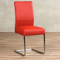 ShopX Leren eetkamerstoel remix, rood leer, rode keukenstoelen