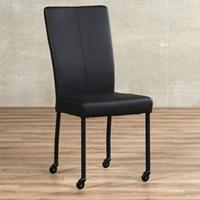 ShopX Leren eetkamerstoel deal, zwart leer, zwarte keukenstoelen