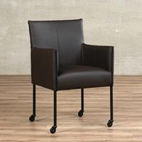 ShopX Leren eetkamerstoel more, bruin leer, bruine keukenstoelen