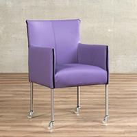 ShopX Leren eetkamerstoel more, paars leer, paarse keukenstoelen