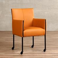 ShopX Leren eetkamerstoel more, bruin leer, bruine keukenstoelen