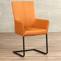 ShopX Leren eetkamerstoel dare, bruin leer, bruine keukenstoelen