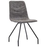 vidaXL Eetkamerstoelen 2 st kunstleer donkerbruin