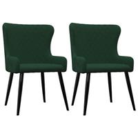 VidaXL Eetkamerstoelen 2 st fluweel groen