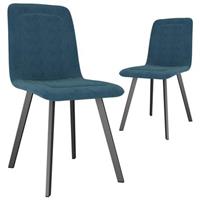 VidaXL Eetkamerstoelen 2 st fluweel blauw