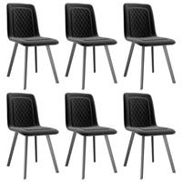 VidaXL Eetkamerstoelen 6 st fluweel zwart