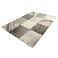 Merinos Vintage Vloerkleed - Blokjes Design - Diamond Deluxe - Goudkleur-80 x 150 cm