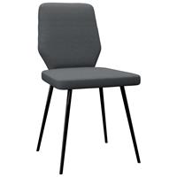 vidaXL Eetkamerstoelen 2 st stof donkergrijs