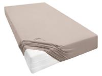 Biberna Jersey hoeslaken voor boxspringmatrassen (katoenen stof, 90-100 x 200-220 cm, Lichtbruin)