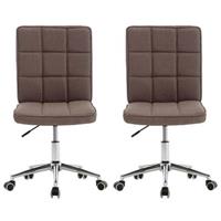 vidaXL Esszimmerstühle 2 Stk. Taupe Stoff Braun